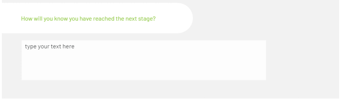 Actions to move to the next stage